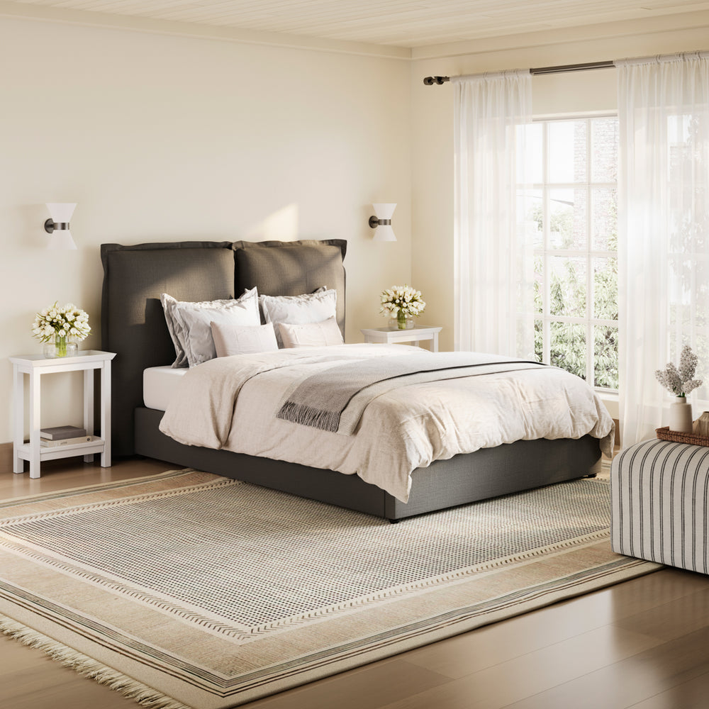 Marco Grey Linen Fabric Bed Frame - FurniComp