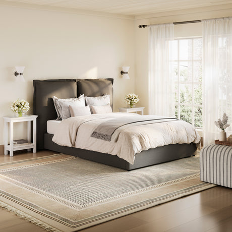 Marco Grey Linen Fabric Bed Frame - FurniComp