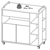 Marlin Kitchen Pantry Storage Trolley - Matt Black & Oak - FurniComp
