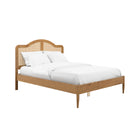 Martin Smoked Wood Rattan Style Bed Frame - FurniComp