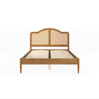 Martin Smoked Wood Rattan Style Bed Frame - FurniComp