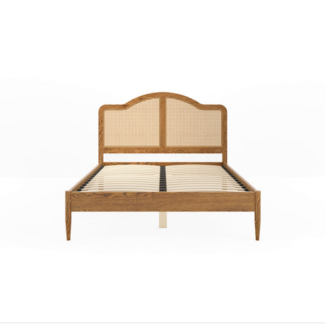 Martin Smoked Wood Rattan Style Bed Frame - FurniComp