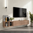 Combo 194cm Floating Wall Hung TV Entertainment Unit – Mercure Oak - FurniComp