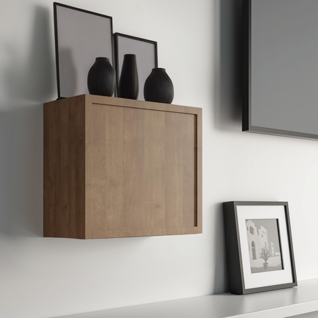 Combo 55cm Floating Wall Cube With Framed Door - Mercure Oak COM-81T-01 - FurniComp