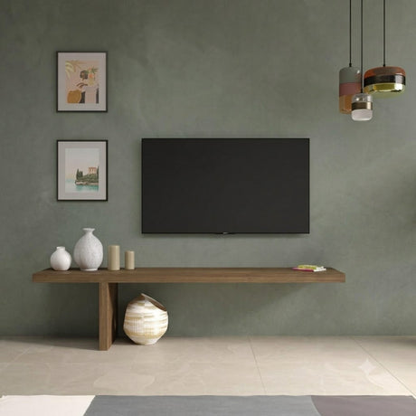 Combo 180cm Floor TV Shelf - Mercure Oak - FurniComp