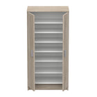 Milano Oak Effect 21 Pair Shoe Storage Cabinet with Doors - FurniComp