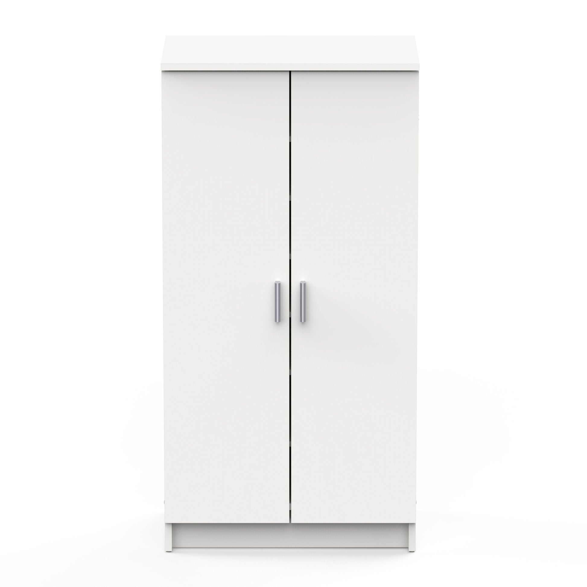Milano White 21 Pair Shoe Storage Cabinet with Doors - FurniComp