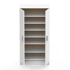 Milano White 21 Pair Shoe Storage Cabinet with Doors - FurniComp