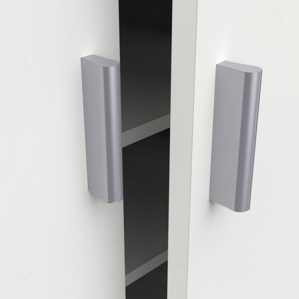 Milano White 21 Pair Shoe Storage Cabinet with Doors - FurniComp