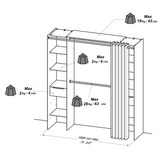 Millie 2 Drawer Open Wardrobe with Textile Curtain - Shannon Oak - FurniComp