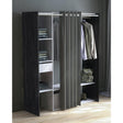 Nelly 1 Drawer Open Wardrobe with Textile Curtain - Oak & Linen - FurniComp