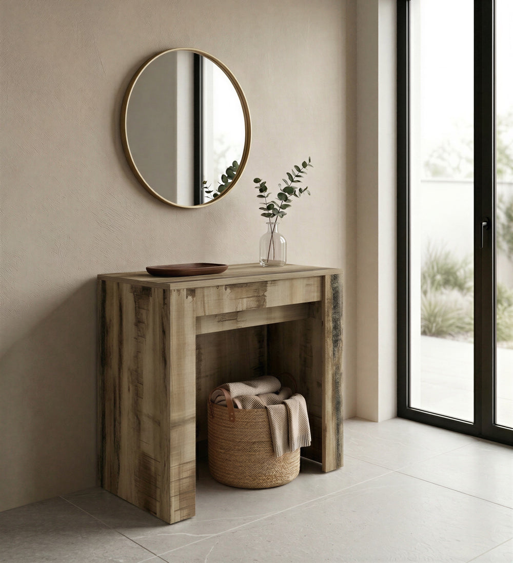 Novara Pero Oak Extending Console Dining Table - FurniComp
