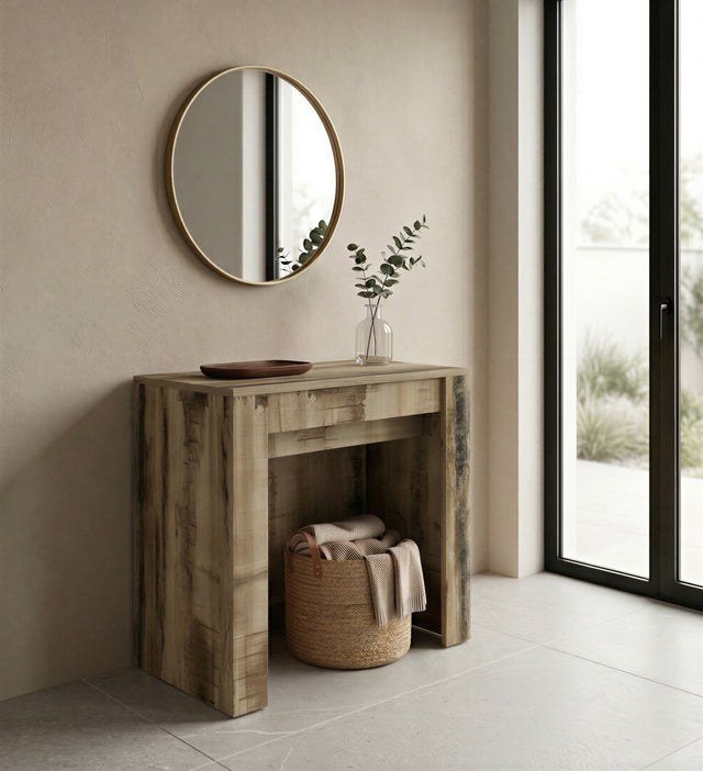 Novara Pero Oak Extending Console Dining Table - FurniComp