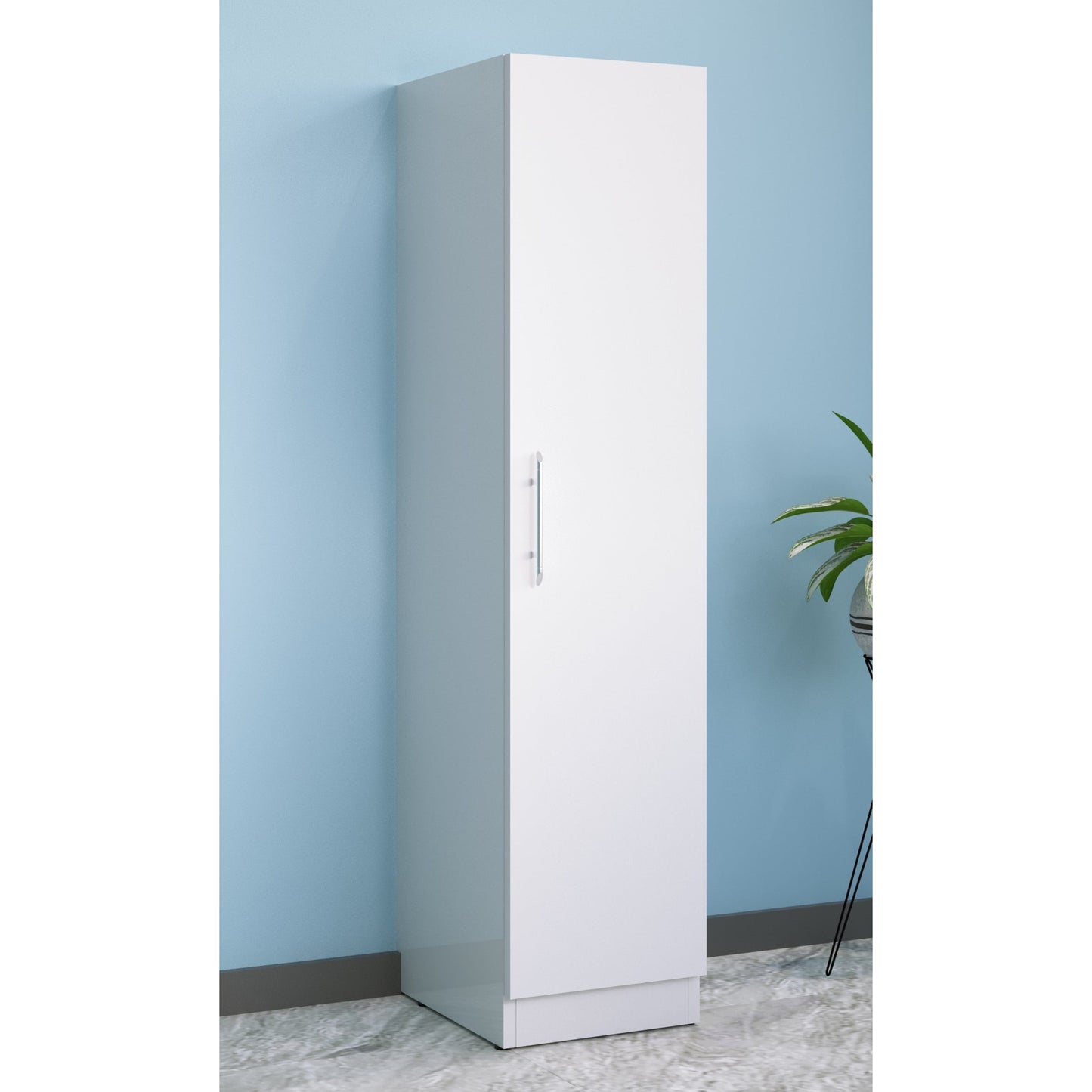 Olivia 1 Door White Wardrobe - FurniComp