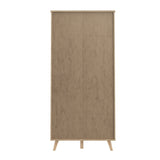 Oskar 2 Door 2 Drawer 95cm Wardrobe - Matt White & Oak - FurniComp
