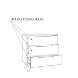 Oskar 3 Drawer Chest of Drawers - Matt White & Oak - FurniComp