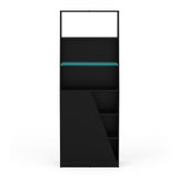 Oxford 1 Door Tall Matt Black Bookcase - FurniComp