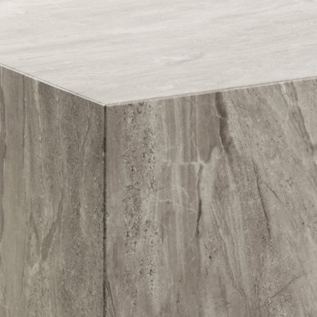 Oxford 90cm Block Rectangle Coffee Table - Grey Marble - FurniComp