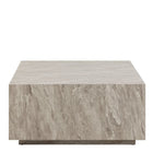 Oxford 90cm Block Rectangle Coffee Table - Grey Marble - FurniComp