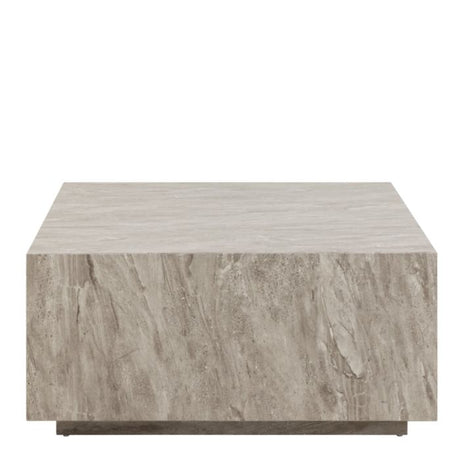 Oxford 90cm Block Rectangle Coffee Table - Grey Marble - FurniComp