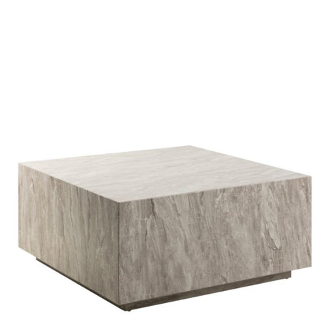 Oxford 90cm Block Rectangle Coffee Table - Grey Marble - FurniComp