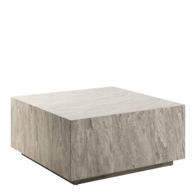 Oxford 90cm Block Rectangle Coffee Table - Grey Marble - FurniComp