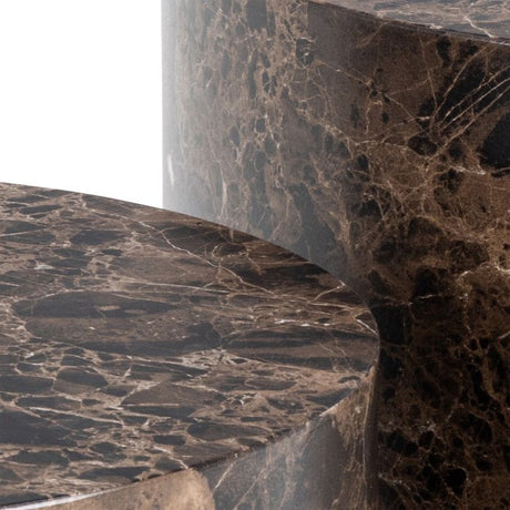 Oxford Set of 2 Coffee Tables- Brown Marble - FurniComp