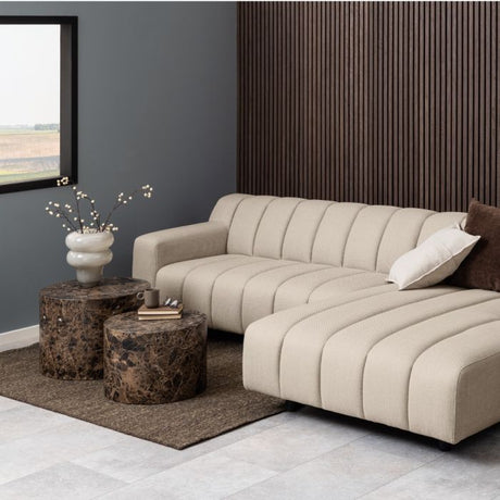 Oxford Set of 2 Coffee Tables- Brown Marble - FurniComp