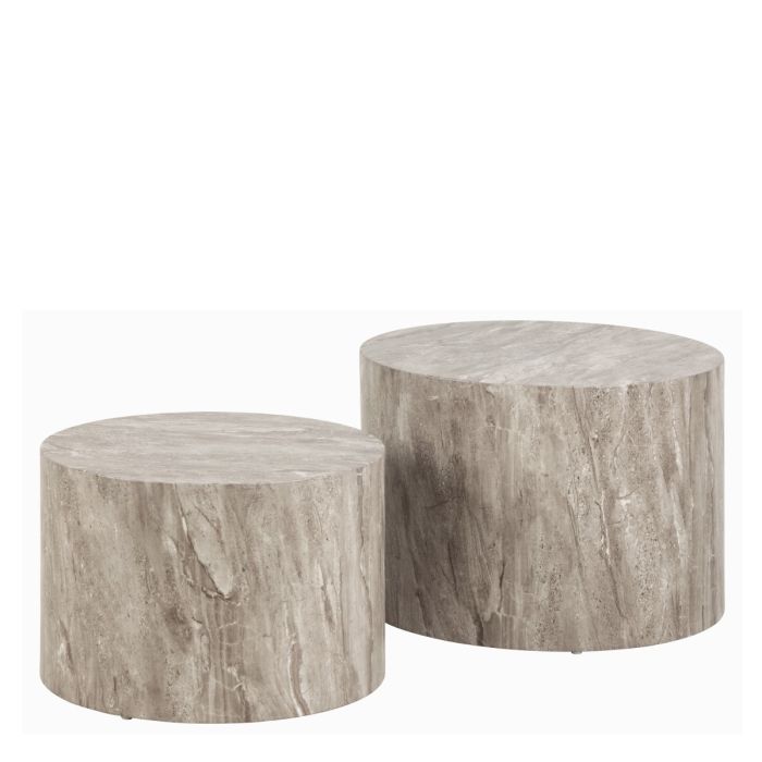 Oxford Set of 2 Coffee Tables- Grey Marble - FurniComp