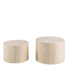 Oxford Set of 2 Coffee Tables- Light Travertine Stone - FurniComp