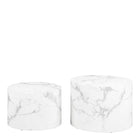 Oxford Set of 2 Coffee Tables- White Marble - FurniComp