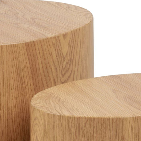 Oxford Set of 2 Oval Side Tables - Oak - FurniComp
