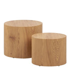Oxford Set of 2 Oval Side Tables - Oak - FurniComp