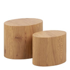 Oxford Set of 2 Oval Side Tables - Oak - FurniComp