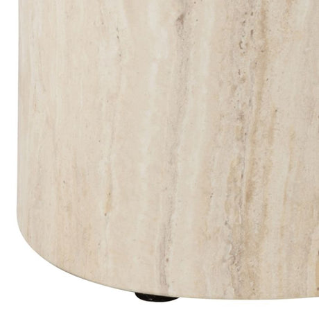 Oxford Set of 2 Oval Side Tables - Travertine Stone - FurniComp