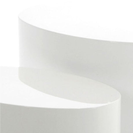 Oxford Set of 2 Oval Side Tables - White Gloss - FurniComp