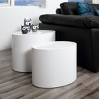 Oxford Set of 2 Oval Side Tables - White Gloss - FurniComp