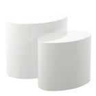 Oxford Set of 2 Oval Side Tables - White Gloss - FurniComp