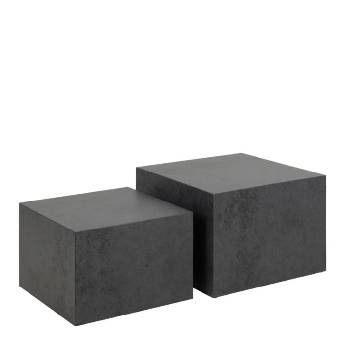 Oxford Set of 2 Square Coffee Table - Black Ocean - FurniComp
