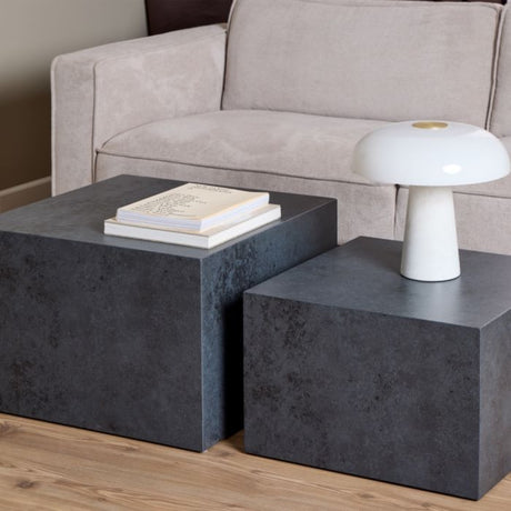 Oxford Set of 2 Square Coffee Table - Black Ocean - FurniComp