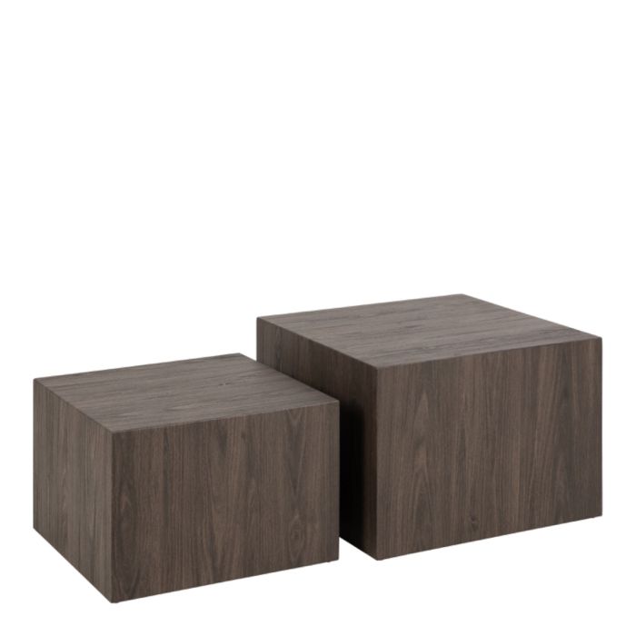 Oxford Set of 2 Square Coffee Table - Smoked Ash - FurniComp