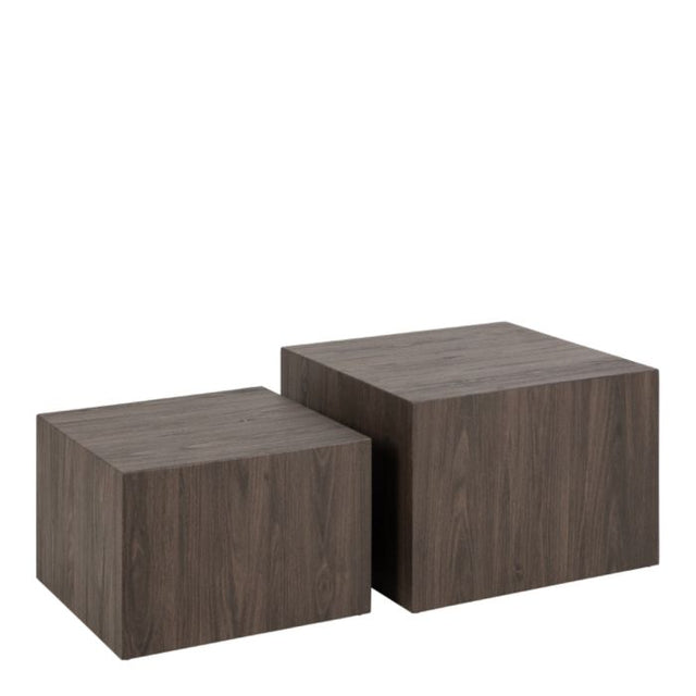 Oxford Set of 2 Square Coffee Table - Smoked Ash - FurniComp
