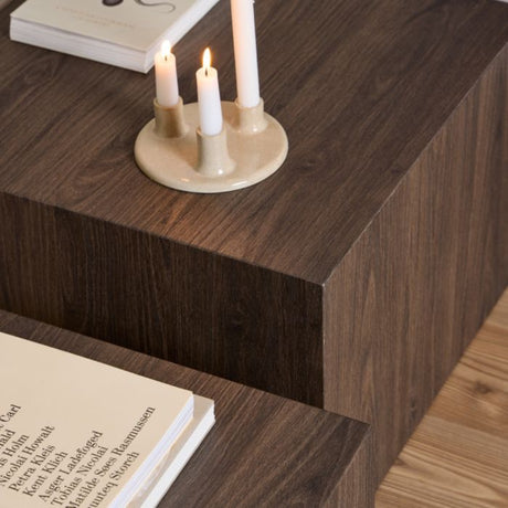 Oxford Set of 2 Square Coffee Table - Smoked Ash - FurniComp