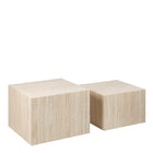 Oxford Set of 2 Square Coffee Table - Travertine Stone - FurniComp