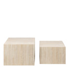 Oxford Set of 2 Square Coffee Table - Travertine Stone - FurniComp
