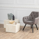 Oxford Set of 2 Square Coffee Table - Travertine Stone - FurniComp