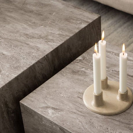 Oxford Set of 2 Square & Rectangle Coffee Table - Grey Marble - FurniComp