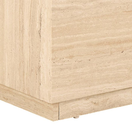 Oxford Set of 2 Square & Rectangle Coffee Table - Travertine Stone - FurniComp