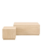 Oxford Set of 2 Square & Rectangle Coffee Table - Travertine Stone - FurniComp