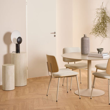 Oxford Set of 2 Tall Side Tables - Travertine Stone - FurniComp